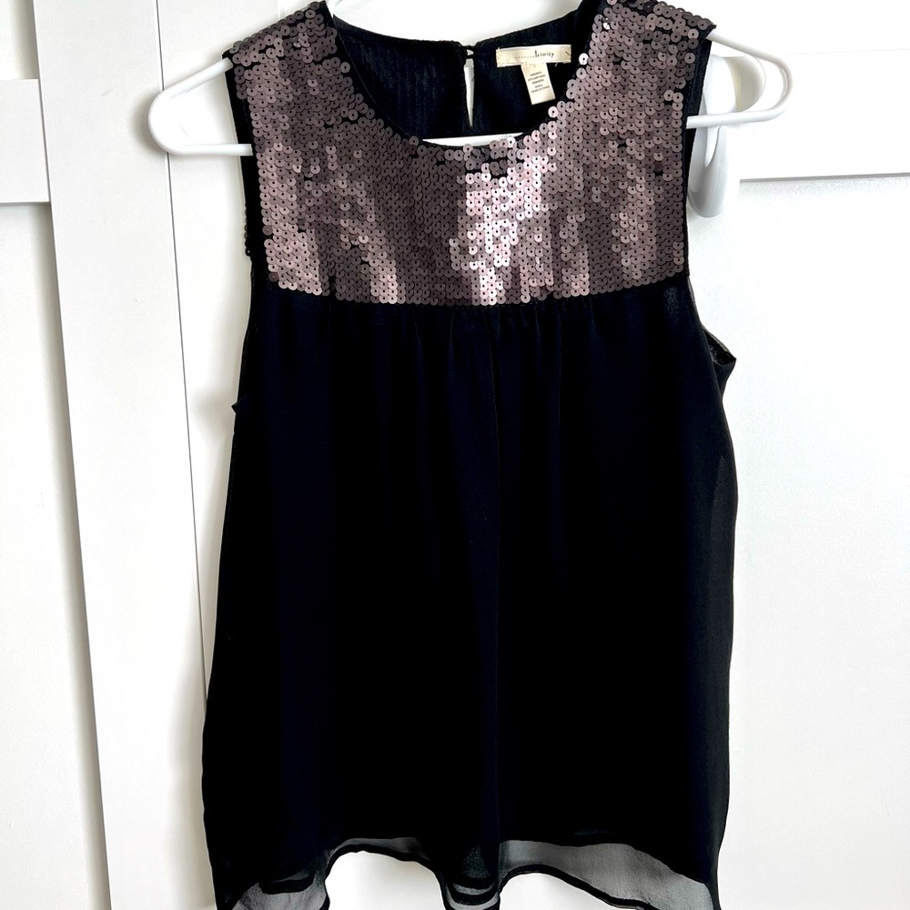 Trinity Sheer Sequin Tank Top Size Small